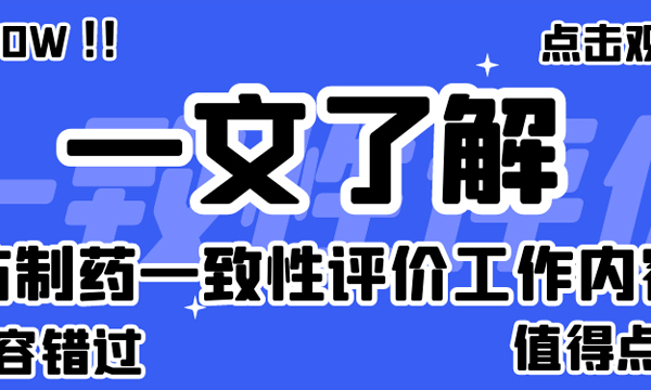 一文了解仿制药一致性评价工作内容